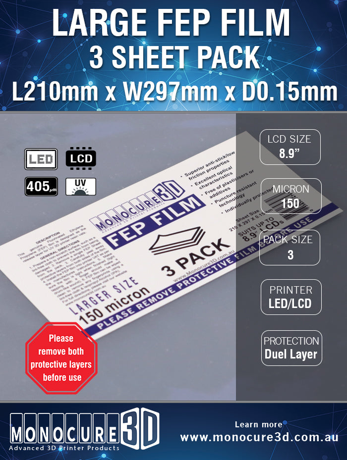 XL FEP FILM 150 Micron (3 Sheet Pack)