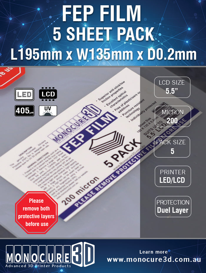 FEP FILM 200 Micron (5 Sheet Pack)